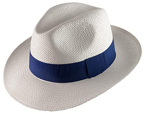 Classic Italy - Chapeau Panama Paille Homme ou Femme Banes - Taille 62 cm - 113-bleu