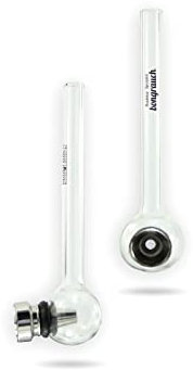 Budawi® Glaspfeife Pfeife aus Glas 12 cm Tabakpfeife Pfeife mit Metallkopf von bongrauch