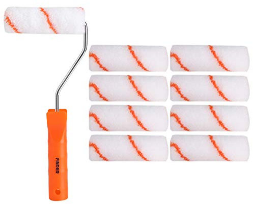 10 stücke Farbroller Kit Renovierungsset 4 Zoll Mini Schaumrolle mit Farbroller Griff für Hauptwand Decken Dekoration Zuhause Einfach DIY Multifunktions Flachpinsel Set