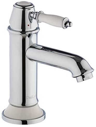 PaulGurkes Einhandmischer Nostalgie Wasserhahn Retro Antik Waschtischbatterie Waschtischarmatur ohne Bordüre