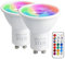 VARICART GU10 Colour Changing LED Bulbs, 5W Dimmable Spot Light Bullb, 12 Colour RGB + Cool White 6000K, 5 Modes, Built-in Memory with Remote, 35W~50W Equiv. for Everyday & Mood Lighting (2 Pack)