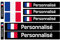 Autocollants personnalisés avec drapeau et nom à coller sur les vélos, scooters, motos, voitures et accessoires. Étiquettes en vinyle imperméables 100% personnalisables. (Color, Small)