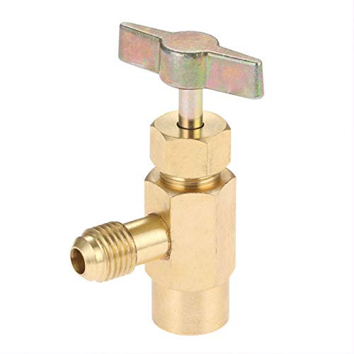 Aupoko R1234YF Self-Sealing Can Tap with Left Hand Threaded, 1/2’’ to 1/4’’ SAE Dispenser Valve AC Refrigerant Bottle Opener, Fits for R1234YF Automotive Air Conditioning Charging