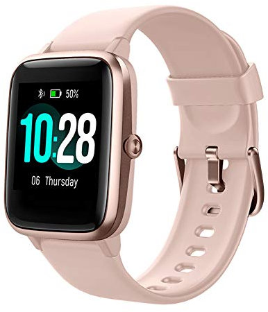 Almabner ID205L Smart Watch for Women Men, IP68 Waterproof Fitness Tracker with 1.3 1.3 Color Touch Screen, Sleep/Heart Rate Monitor, 9 Sport Modes, Step/Calorie Counter, SMS Call Notification