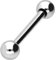 PIERCINGLINE Titan Barbell 2 KUGELN Piercing Stab Zunge Brust Intim Ohr Silberfarben 3 x 1,2 x 9 mm