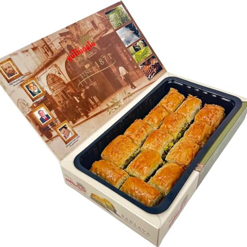 Gulluoglu Premium Pistachhio Baklava (28 pezzi-1000gr), spedizione giornaliera fresca da Istanbul/Turchia