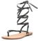 QUEEN HELENA Sandali Infradito alla Schiava Bassi con Lacci Casual Donna Y3008 (Nero, 36)