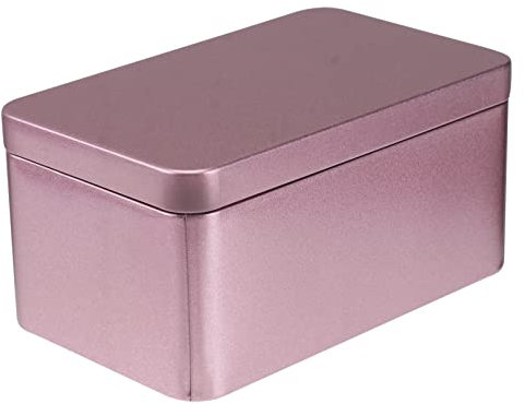Zerodeko Tin Box with Lid, Tea Tin Empty Storage Metal Box Decorative Rectangular Oragnizer Box Jewelry present Packing Box Cookie Candy Container for Home Office Kitchen (Color)