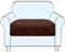 SHUOJIA Sofa Sitzkissenbezug, Sofa Sitzkissenbezug Stretch,Husse Überzug Bezug Für Sofa Sitzkissen, rutschfest Stoff Europäisches Muster (Brown,1-Seater)