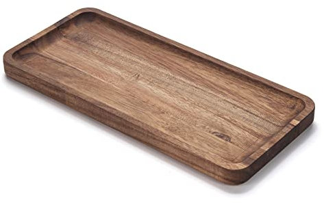 Vassoio da Bagno, Vassoio da Toeletta in Acacia, Vassoio per Serbatoio del Water per Organizzare e Decor (30 x 14 x 2 cm)