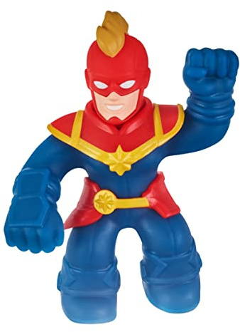 Heroes of Goo Jit Zu Marvel Hero Pack. Captain Marvel Squishy, Ideal Christmas/Birthday Present for Boys. Superhero Toy. Ages 4 Years+, Blue, 4.5 - Inch Tall