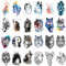Gwolf 24 pcs loup tatouage temporaire, personnalité loup tatouage autocollants nouvelle protection de lenvironnement étanche fleur bras tatouage autocollants réaliste 3D motif animal tatouage papier
