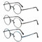 KoKoBin 3er-Pack Lesebrille mit rundem Rahmen Blaulichtblockierendes Lesegerät Metall Vollrahmen Anti Blaulicht Retro-Brille Herren und Damen (3 Stück, 1.5, diopters)
