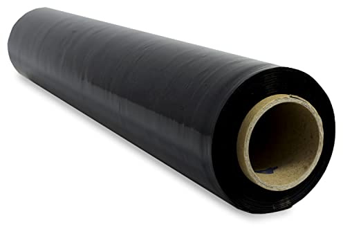 Film d'emballage étirable, film plastique noir pour l'emballage, rouleau de protection en plastique pour l'expédition, rouleau de 50 cm et jusqu'à 400 m étirable - Ofituria (1 unité)