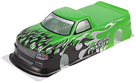 Wresetly Pour 1/10 RC T-10 PVC Peinture Carrosserie 1/10 RC Pick Truck Largeur 205 mm Empattement 255 mm Vert