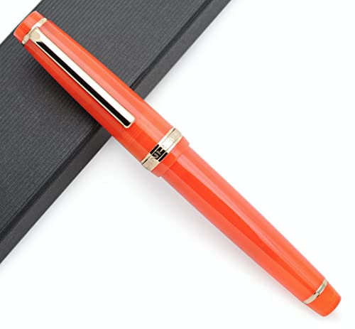 JINHAO 82 Fountain Pen with Gold Clip (F Nib 0.5mm, Transparent Orange)
