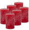 DecoLite: 6 x Rustik Stumpenkerzen 110/70 mm Safe Candle Selbstverlöschend. Brenndauer ca. 51 Stunden - 100% made in Germany von Wenzel Kerzen - RAL Zertifiziert (rot)