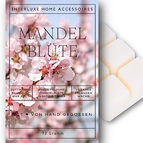 Interluxe Duftmelt Wachsmelt Mandelblüte angenehm duftend Waxmelt 100% pflanzlich Duftwachswürfel Wachs mit Duftöl Indoor Melts Duftwachs