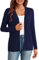 LOPILY Women's Solid Color Cardigans Open Front Buttonless Long Sleeve Lightweight Stretch Loose Fit Knit Sweater Casual Fashion Plain Soft Jumper Shrugs Cover Up Tops