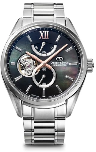 Orient Star Open Heart Armbanduhr RE-BY0007A zum 20. Jahrestag, limitierte Edition, Perlmutt, Anthrazit, GRAU, Kleid Uhr