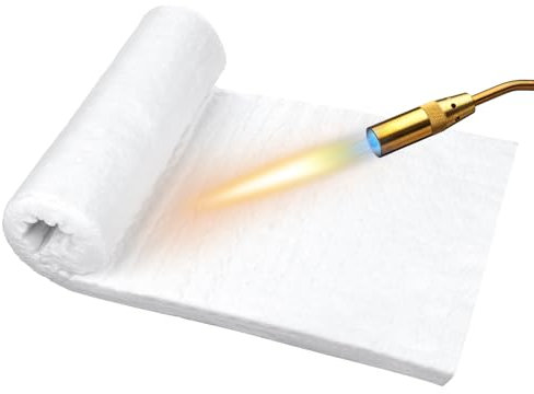 23.6x11.8x1 Thick Ceramic Fiber Insulation Blanket, Baffle Rated to 2600F Fireproof Insulated Blanket Roll Fire Resistant Insulation Material for Fireplace Wood Stove Forge Chimney Kiln
