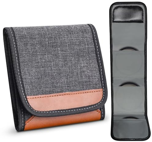 KELIJIE Professional photography Filter Holder Belt Bag Pouch waterproof and dustproof design, suitable for 25mm-82m Filter bag Three, Pack of 1 (Gray)