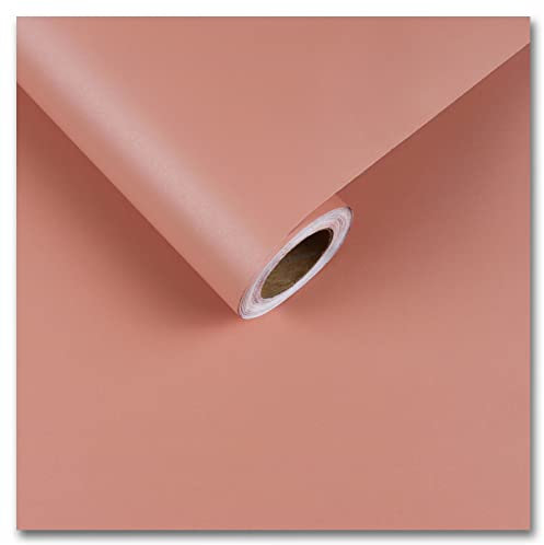 CRE8TIVE Peach Pink Wallpaper 60cm x 300cm Light Pink Peel and Stick Wallpaper for Living Room Vinyl Wrap for Kitchen Cupboards Girls Wallpaper Contact Paper Self Adhesive for Countertop Bathroom