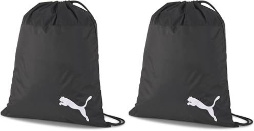 Puma Unisex's teamGOAL, Black, OSFA,Puma Black, 23 Gym Sack Bags (Pack of 2)