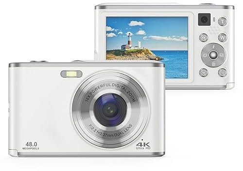 16 Fach Digitale Zoomkamera für Reisefotografie, 2,4 Zoll 44 MP 4K Ultra HD Dual Objektiv Kamera, Stoßfeste Kompakte Digitalkamera für Reise Abschlussfeiern für Erwachsene und