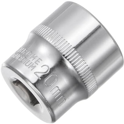 sourcing map 3/8-Inch Drive 20mm 6-Point Shallow Socket, Metric, Cr-V