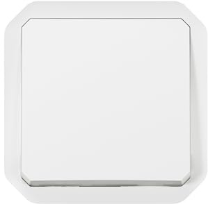 LEGRAND, Plexo New Einsatz, Taster mit Wechsel-Kontakt NO + NC Kontakt, 10A, 250V, Farbe: UltraWeiß, 069631L