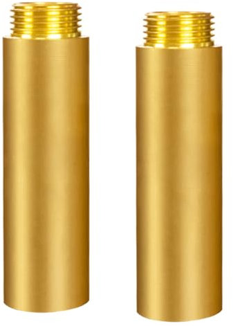 2 prolunghe per rubinetto in ottone, 1/2 pollici x 80 mm, prolunga filettatura DN15, 1/2 IG x 1/2 AG, 80 mm, prolunga in ottone, prolunga di collegamento per acqua potabile e riscaldamento