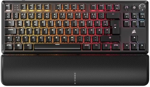CORSAIR K70 CORE TKL WIRELESS RGB Mechanische Tenkeyless-Gaming-Tastatur – Vorgeschmierte CORSAIR MLX Red v2 Linear Switches – SOCD – Zweischichtige Schalldämpfung – ABS Keycaps – QWERTZ DE – Schwarz