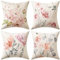 MIULEE 4er Set Wasserfeste Kissenbezüge Outdoor Kissenbezug wasserdichte Kissenhülle Gedruckte Outdooorkissen Dekokissen für Balkon Hof Terrasse Blume 40X40CM