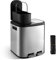 Warmiehomy Kitchen Bin Double Rubbish Bin with Inner Buckets 2 x 15L Recycling Bins Dual Compartment with Lid Soft Close Stainless Steel Pedal Waste Bin with Handle for Kitchen Living Room Bedroom