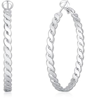 VEEDOFA Silberne Creolen für Damen Creolen Silber