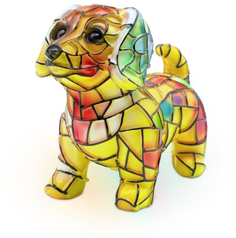PONLCY Gebeiztes Harz Dackel Nachtlicht, LED Hund Tischlampe, Niedliche Haustier Themen Kunstlichter, Schlafzimmer Dekoration Basteln, Lustiges Geschenk für Kinder (Dackel, 20cm)