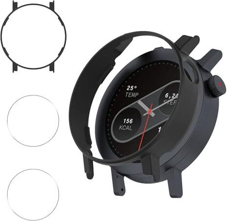Haofun Cover per Nothing CMF Watch Pro 2, con 9H HD Ultra Vetro Temperato Pellicola Protettiva*2, Nero PC Protettiva Custodia*1, Protezione Completa