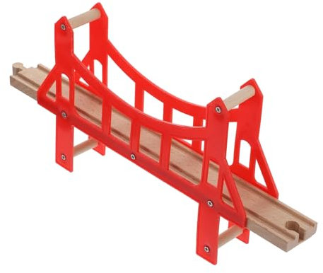 FOYTOKI Holz Eisenbahnbrücke Spielzeug Für Kinder Mit Montierbarem Gleis Erweiterungszubehör Für Holzeisenbahn Szene