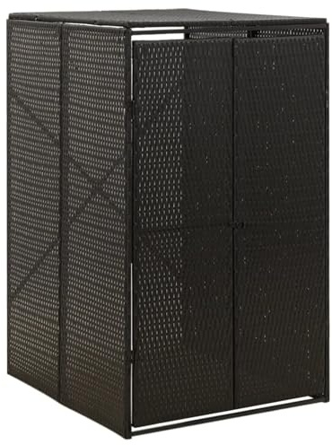 Gecheer Abri pour poubelle en rotin PE 70 x 80 x 117 cm