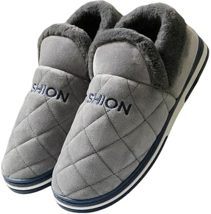 Gyios Hausschuhe Damen Großgröße 47 48 49 50 Männer Winter Warme wasserdichte Große Größe Home Schlafzimmer Casual Schuhe Haus Innennon -schlupf -objektträger-grey4-49-50