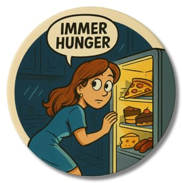 Zolavia Rund Magnet, 59mm 1 Stück, Lustiger Spruch Immer Hunger, Für Kühlschrank Notizen Alltag Erinnerungen, Geschenk Für Freundin Kollegen Kolleginnen