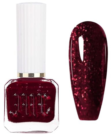Dark Red Nail Polish - Burgundy Nail Varnish - Quick Dry & Long Lasting Breathable Cherry Nail Polish - Glossy Water Based No Need Cure - Chip Resistant for Women