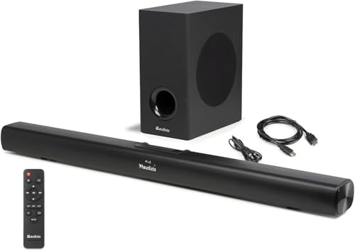 Audizio SB92WS Barra Sonido HiFi 150W subwoofer inalámbrico, Color Negro | Barra de sonido de 150 W con subwoofer inalámbrico, HDMI ARC y Bluetooth 5.3