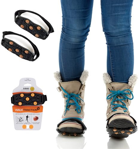 Sidas Walk Traaction - Cramponi da Neve, Unisex, per Adulti, Taglia Unica, Colore: Nero