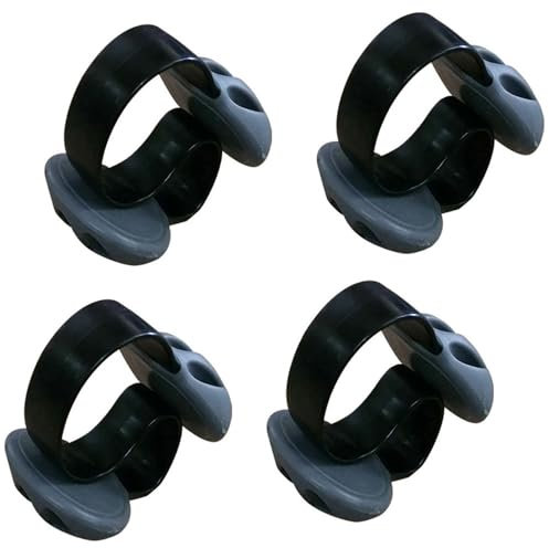 Condello Casa Desk Cable Drop Clips Non-Adhesive, Table Cord Stay Holder Weighted, Small Wire Management Clamp Removable, Silicone Tidy Organizer Keeper for Phone Computer Chargers (4 Black)