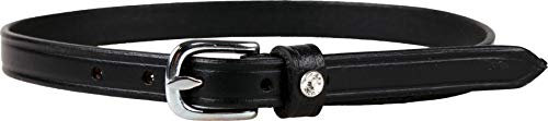 ARBO-INOX® - Sporenriemen aus Leder - Basic oder mit Strassverzierung - schwarz (schwarz mit Strassstein)