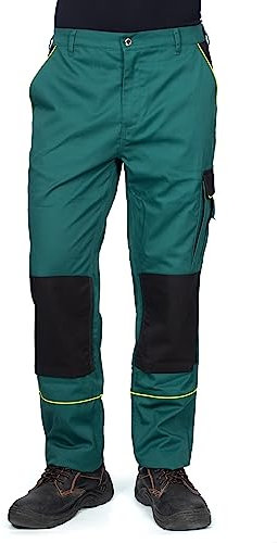 DINOZAVR Fortum Pantaloni da Lavoro - Uomo - Stile Cargo - Pantaloni Protettivi - Verde - EU50