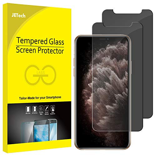 JETech Protector Pantalla de Privacidad para iPhone 11 Pro, iPhone XS y iPhone X 5,8 Pulgadas, Anti Spy Cristal Templado, 2 Unidades