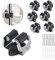3-H Mop Holder 6 Pack,Brush Holder,Broom Holder Wall Mounted for Kitchen Bathroom Laundry Room Shed Garage Garden(Black)